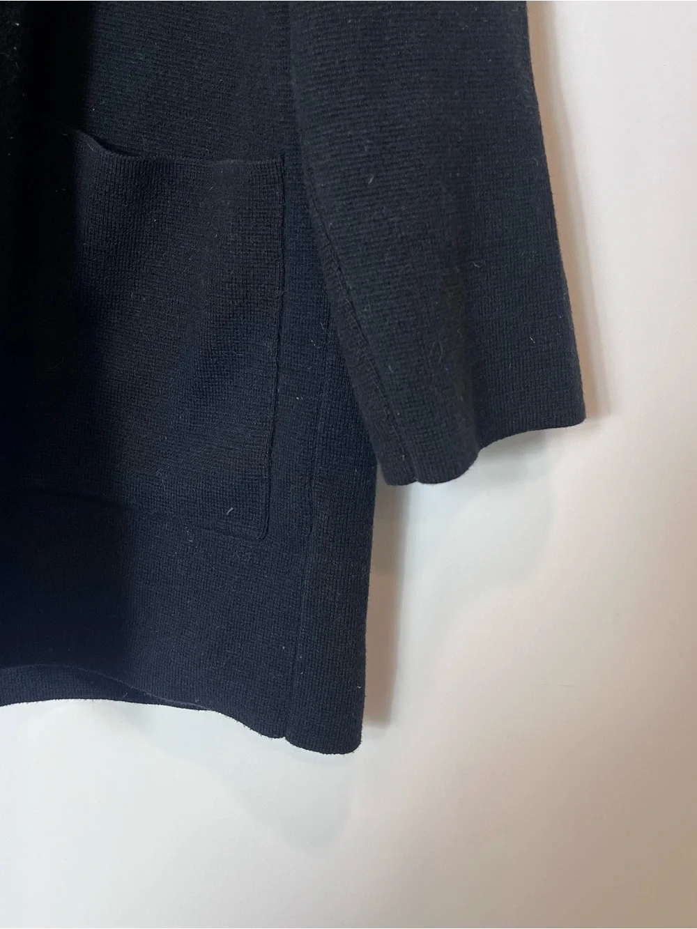 J. Crew Blazer 365 Sophie Merino Wool Blend Sweater Cardigan Black Pockets XS